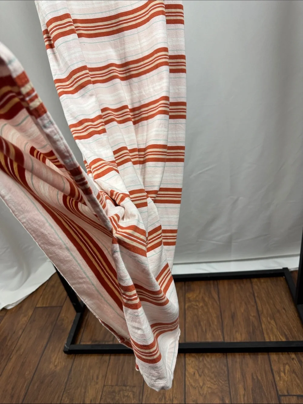SO Striped Sleeveless Maxi Dress 100% Cotton Coral White Size XL